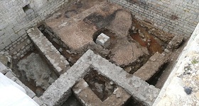 Photos of the excavations of the west wing of the monastery